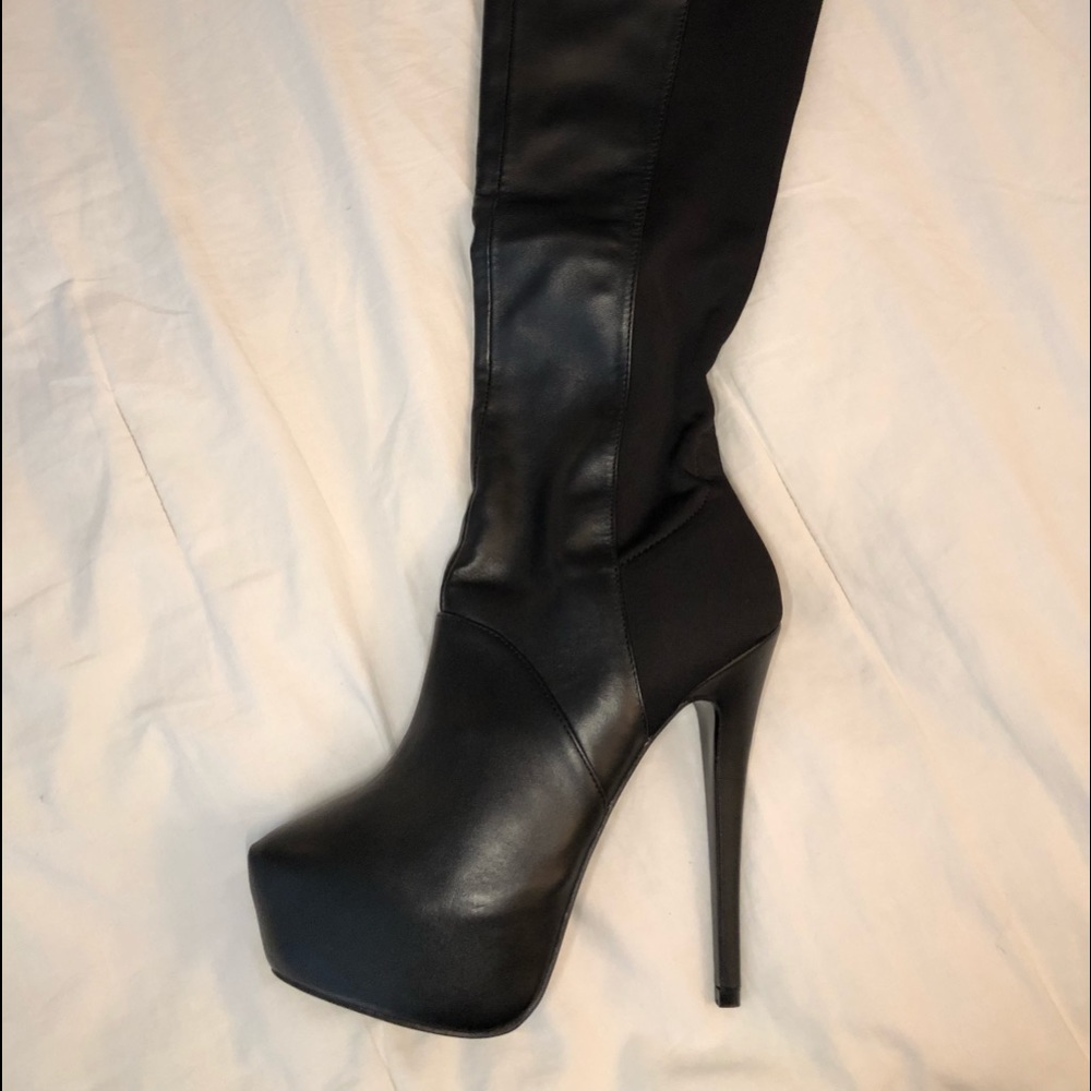 Black knee high boots